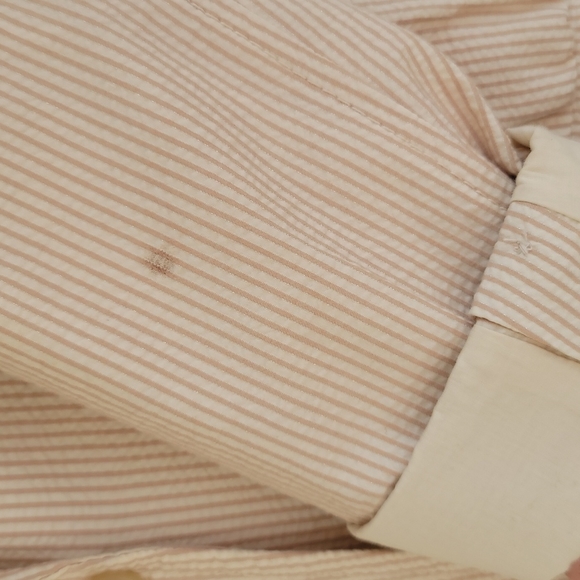 Banana Republic Blazer Retro Cream Color With Taupe And Silver Stripes- Size 12 - Picture 8 of 9